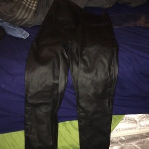 Black leather pants